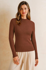 Arach&Cloz Women's Wool Blend Fall Seamless Rip Resistant Warm Layered Tops Business Casual Sweaters