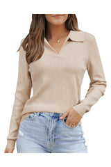Arach&Cloz Women¡¯s Wool Blend Collared Fall Pullover Sweaters Business Casual Outfits 2025