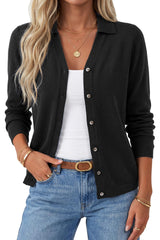 Arach&Cloz Women's Wool Blend Collared Neck Business Casual Cardigan 2026