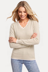 Arach&Cloz Women's 2026 Fall V Neck Sweaters Pullover Long Sleeve Knit Tops