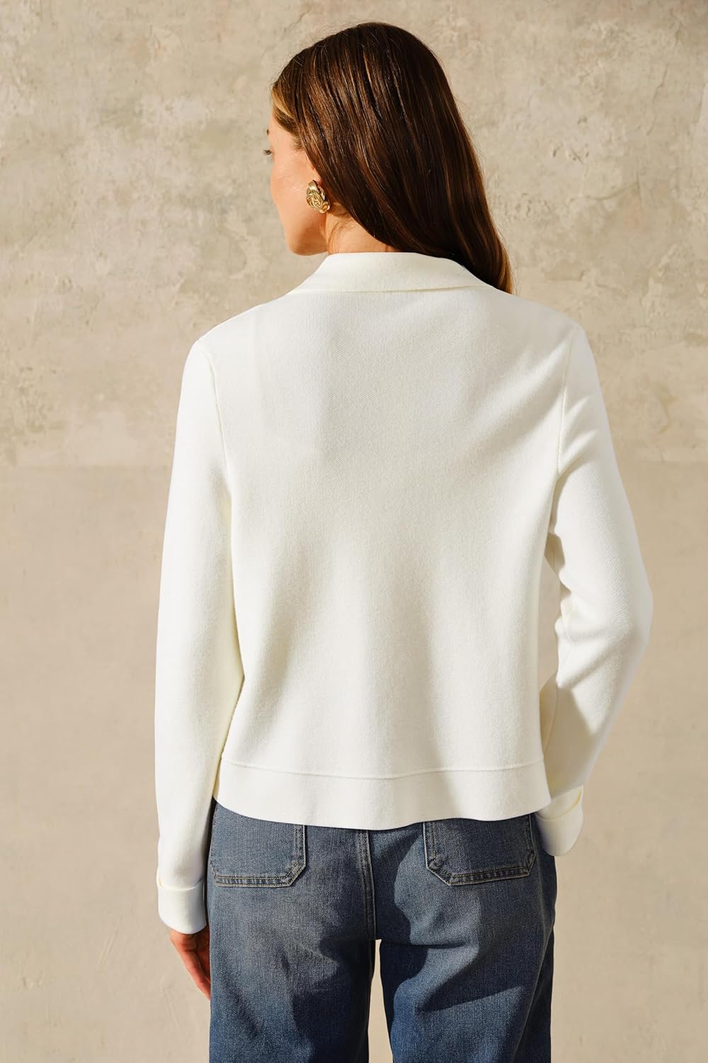 Arach&Cloz Wool-Blend Button-Front Cropped Jacket — product image 4