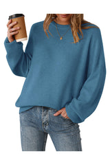 Arach&Cloz Women's Wool Blend Oversized Sweaters Crewneck Casual Fall Outfits Fashion Tops