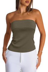 Arach&Cloz Women's Silk Blend Non See Through Non Slip Fall Fashion Tube Top 2025