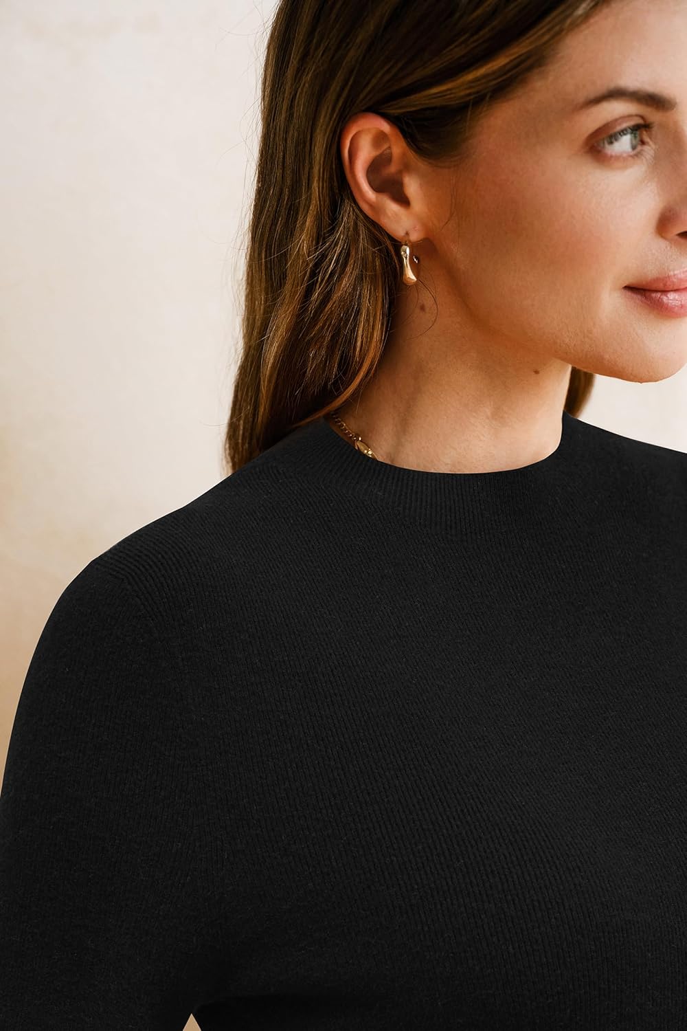 Arach&Cloz Women's Wool Blend Fall Seamless Rip Resistant Tops Opaque Business Casual Shirts