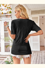 Arach&Cloz Women's Lightweight Fall Sweater Tops Casual Short Sleeve Blouses Shirts