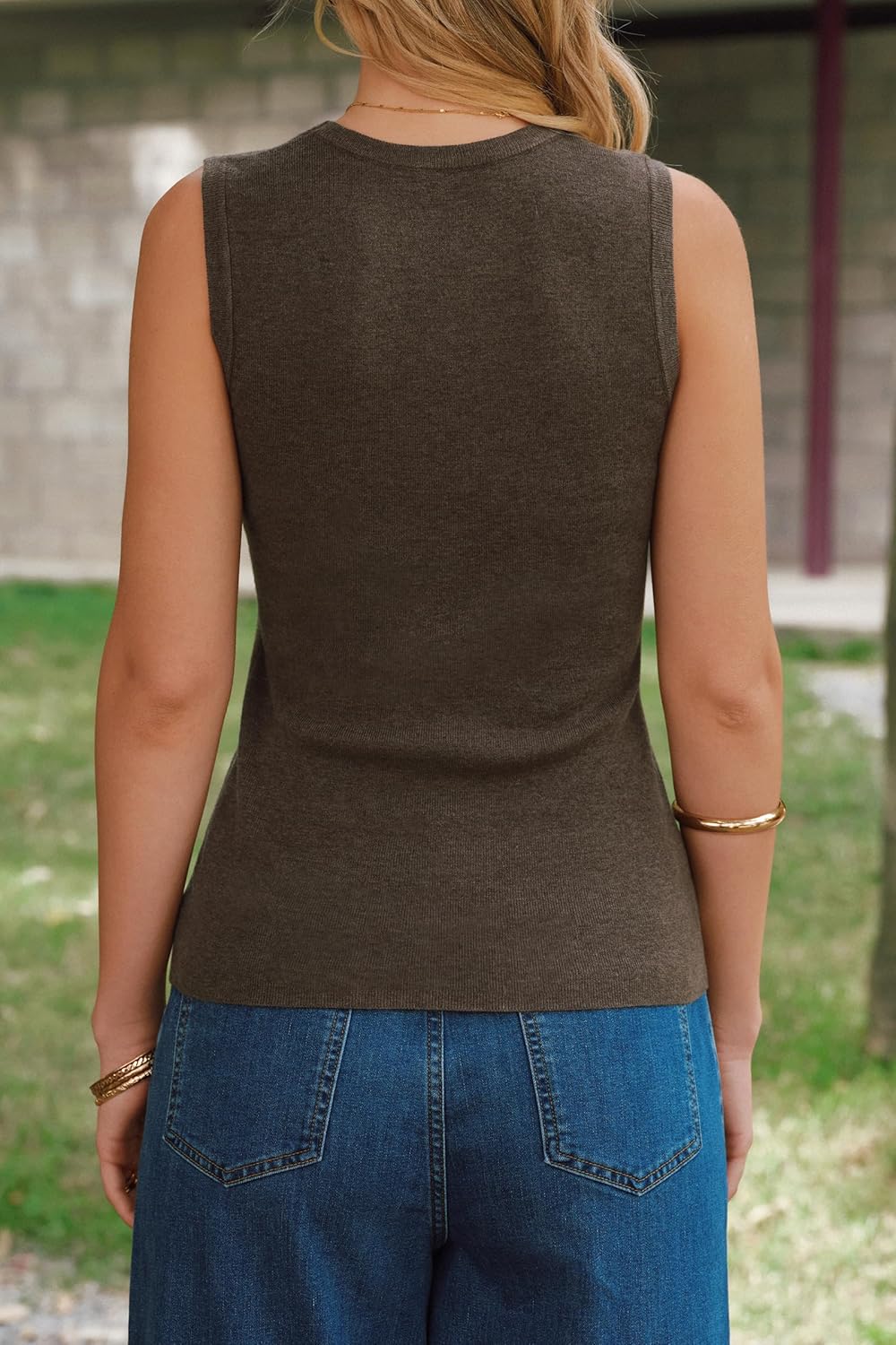 Arach&Cloz Wool-Blend Square-Neck Slim-Fit Tank Top — product image 5
