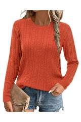 Arach&Cloz Women's Summer Fall Scalloped Lace Cuff Crewneck Tops Textured Shirts