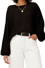 Arach&Cloz Women's Wool Blend Crewneck Fall Trendy Oversized Waffle Sweaters 2025