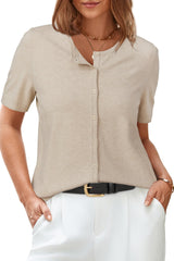 Arach&Cloz Women's 2025 Summer Lightweight Cropped Cardigan Short Sleeve Crew Neck Bolero Shrug Casual Top