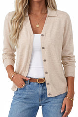 Arach&Cloz Women's Wool Blend Collared Neck Business Casual Cardigan 2026