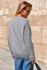 Arach&Cloz Women's Wool Blend Cable Knit Fall Winter Chunky Oversized Sweaters 2025