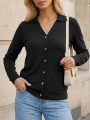 Arach&Cloz Women's Wool Blend Collared Neck Business Casual Cardigan 2026