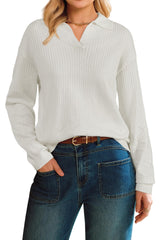 Arach&Cloz Women's 100% Cotton Collared V Neck Eyelet Knit Spring Polo Shirts 2026