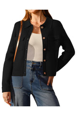 Arach&Cloz Women's Wool Blend Fall Fashion Button Down Cropped Jacket Shackets 2025