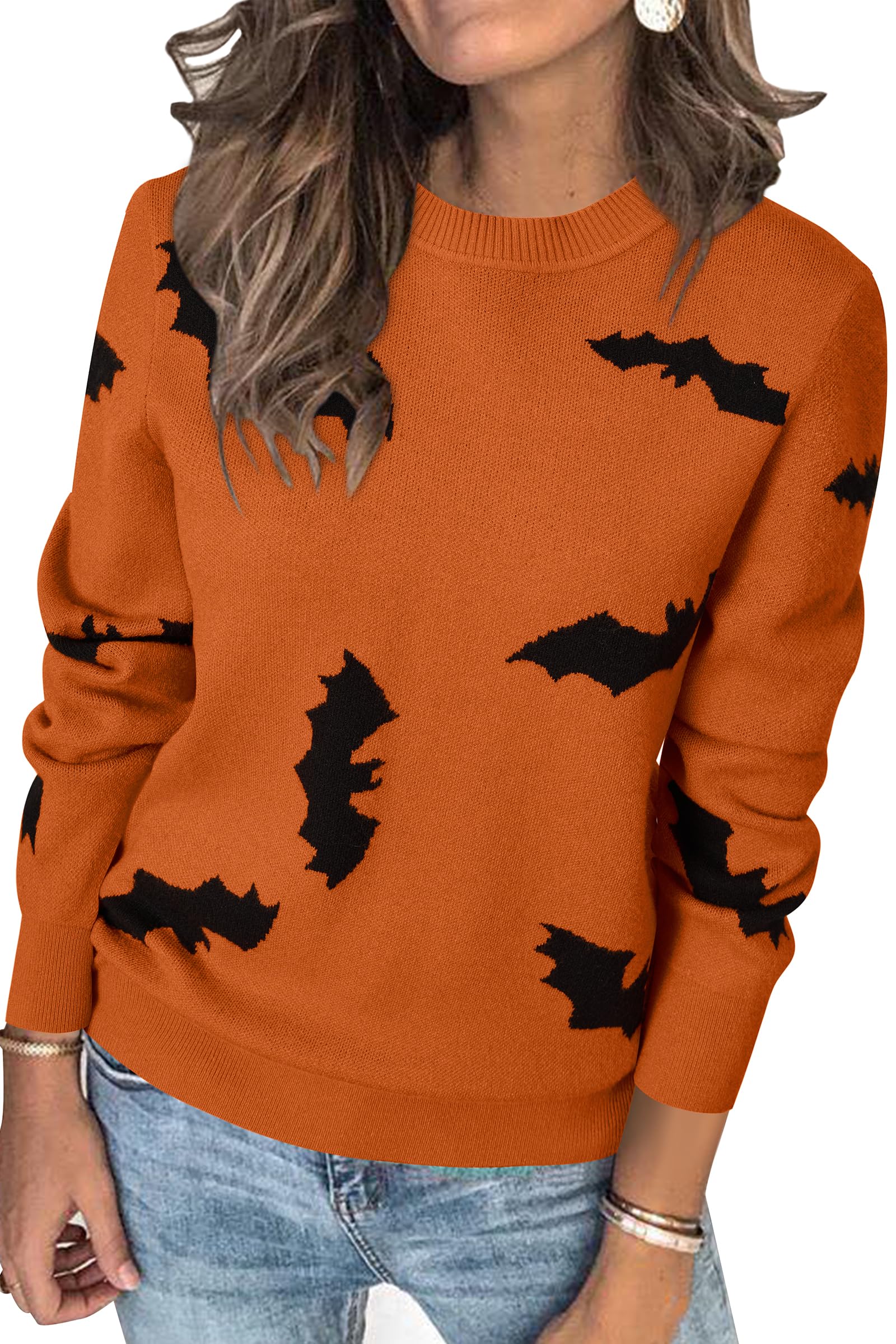 Arach&Cloz Women's Soft Knit Sweater Fall Dressy Casual Pullover Tops