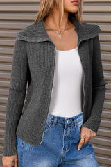 Arach&Cloz Women's Wool Blend Fall Fashion Zip Up Cardigan Sweaters 2025 Trendy