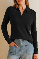 Arach&Cloz Women¡¯s Wool Blend Collared Fall Pullover Sweaters Business Casual Outfits 2025