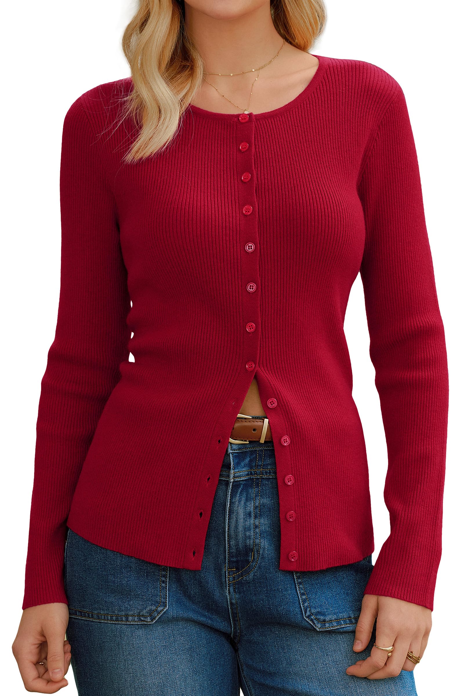 Arach&Cloz Women's Wool Blend Button Up Spring Business Cardigan Tops Outfits 2026