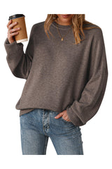 Arach&Cloz Women's Wool Blend Oversized Sweaters Crewneck Casual Fall Outfits Fashion Tops