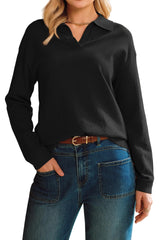 Arach&Cloz Women's 100% Cotton Collared V Neck Eyelet Knit Spring Polo Shirts 2026