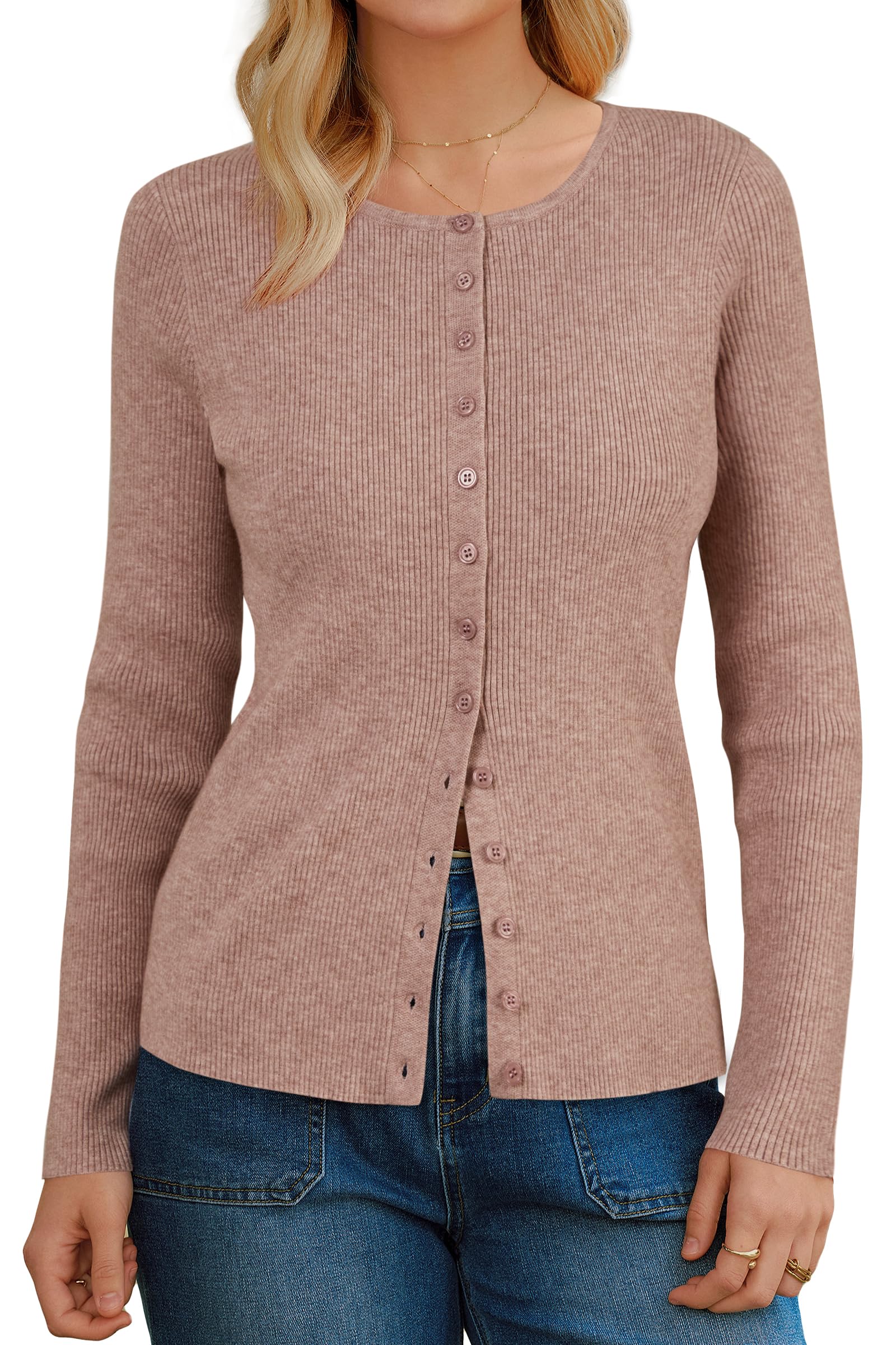 Arach&Cloz Women's Wool Blend Button Up Spring Business Cardigan Tops Outfits 2026