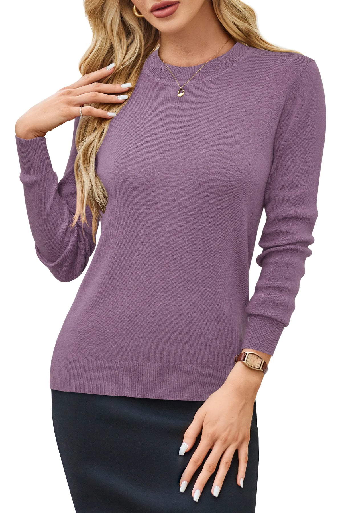 Arach&Cloz Wool-Blend Crew-Neck Pullover — product image 47
