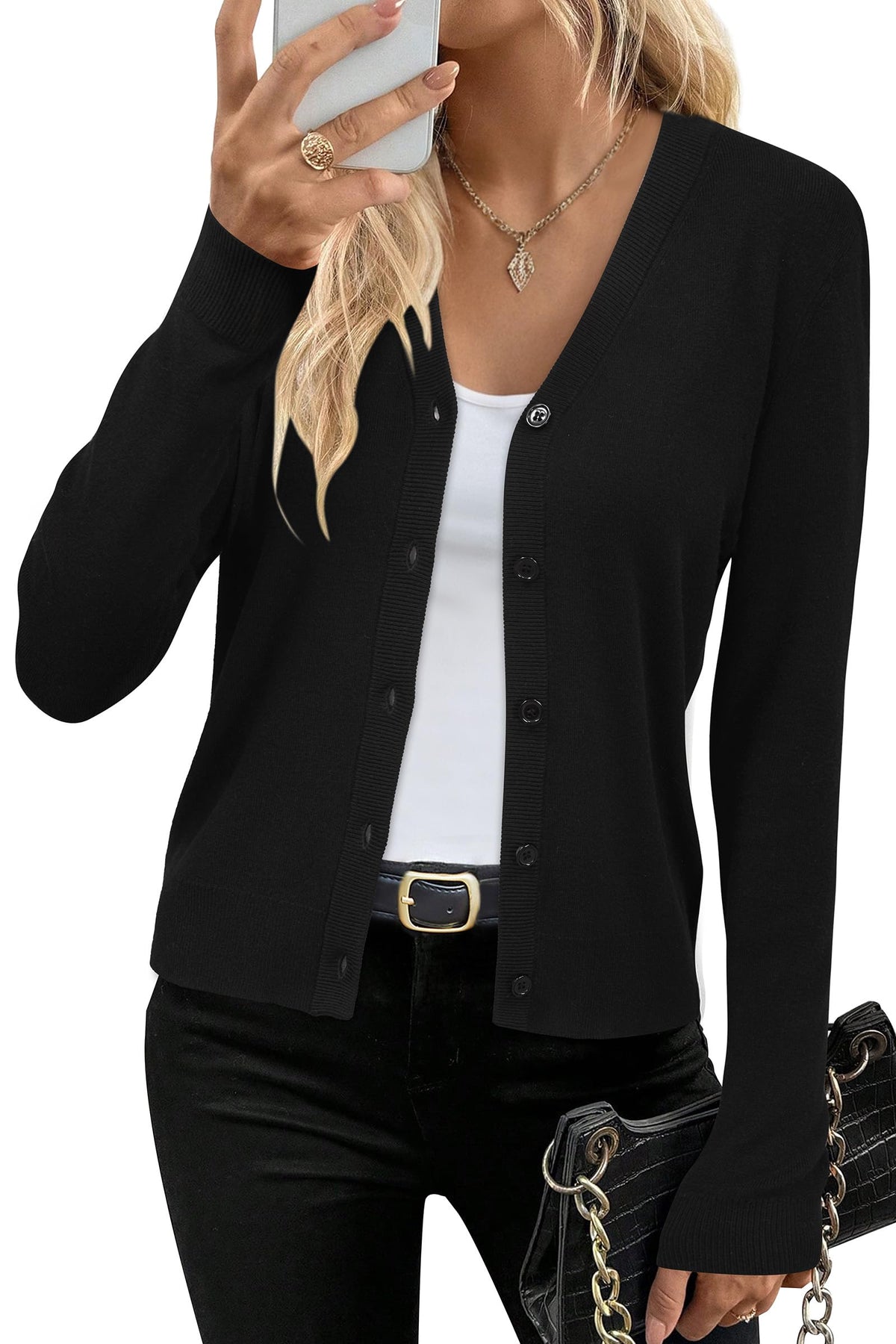 Arach&Cloz Wool-Blend Workday Cardigan — product image 14