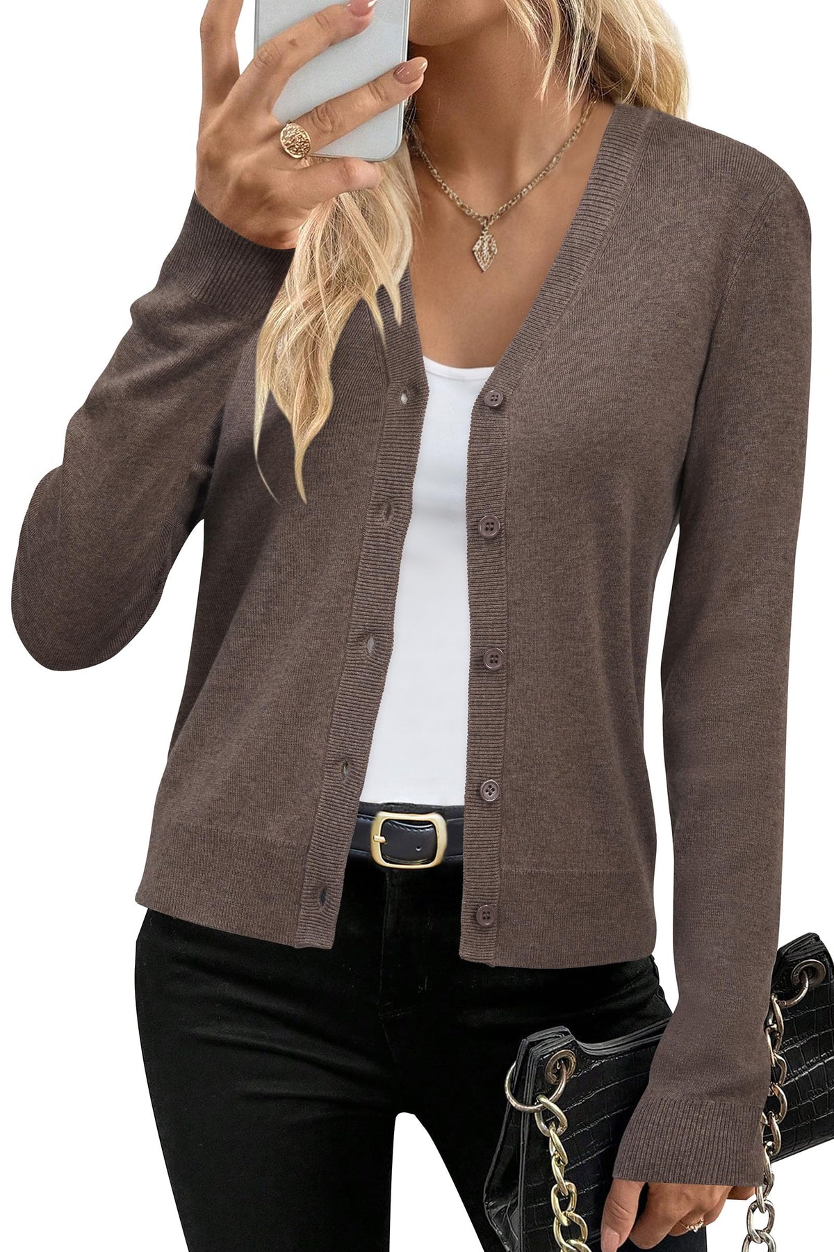 Arach&Cloz Wool-Blend Workday Cardigan — product image 13