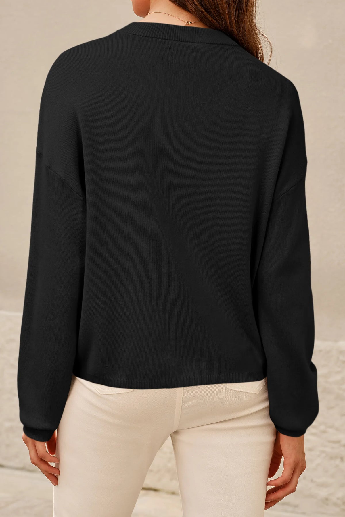 Arach&Cloz 100% Cotton Crew-Neck Relaxed-Fit Knit Top — product image 9