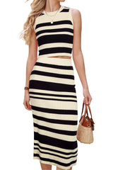 Through 2 Piece Sets Early Fall Tank Top and Midi Skirt