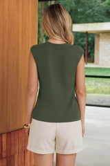 Arach&Cloz Women's Button Front Slit Hem Sleeveless Blazer Vest (2026)