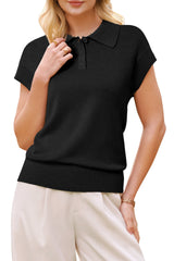 Arach&Cloz Women's Wool Blend Cap Sleeve Polo Sweater Vest(2026)