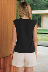 Arach&Cloz Women's Button Front Slit Hem Sleeveless Blazer Vest (2026)