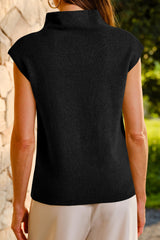 Arach&Cloz Wool Blend Mock Neck Sleeveless Sweater Shirt (2026)