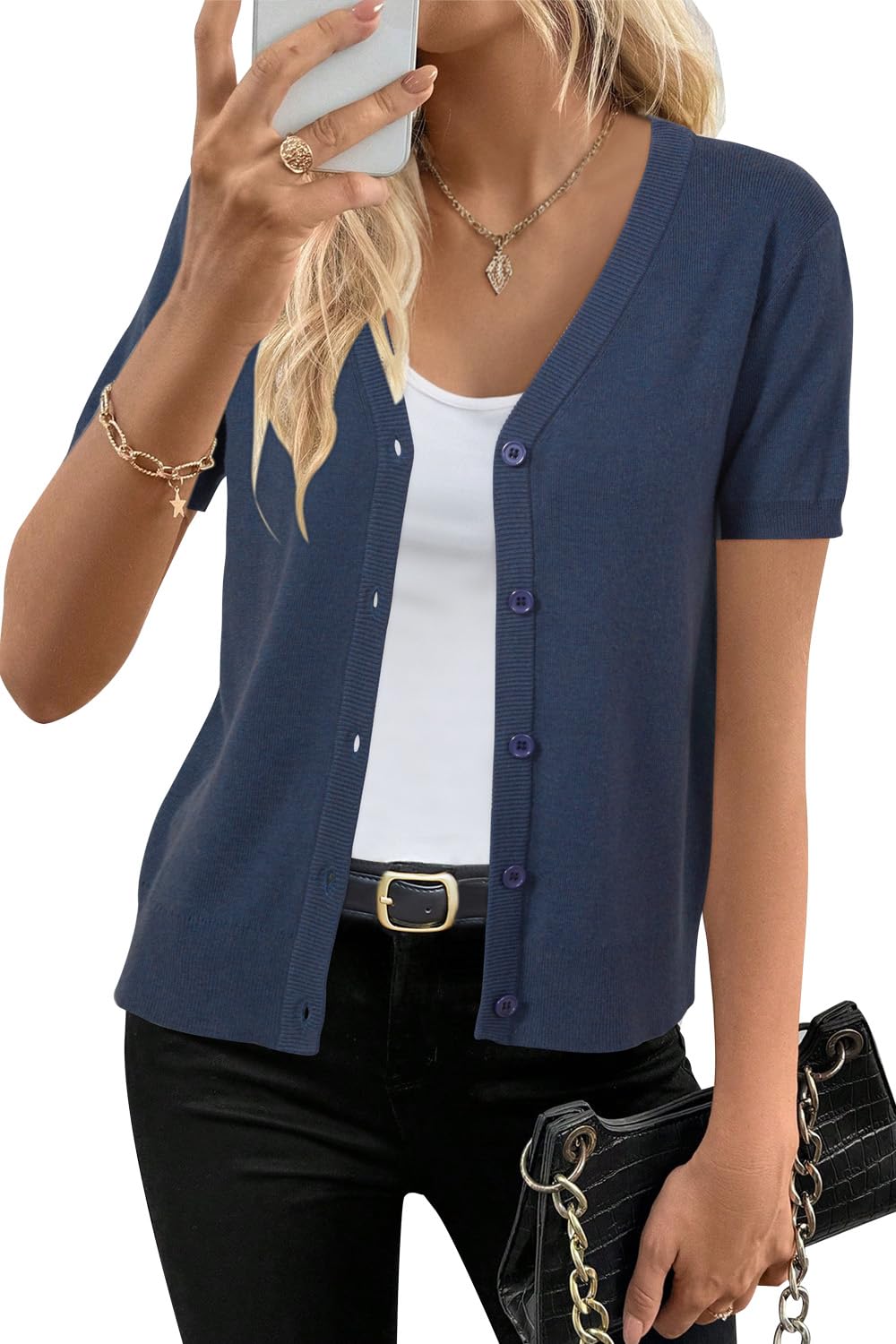 Arach&Cloz Wool-Blend Workday Cardigan — product image 9