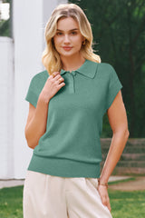 Arach&Cloz Women's Wool Blend Cap Sleeve Polo Sweater Vest(2026)