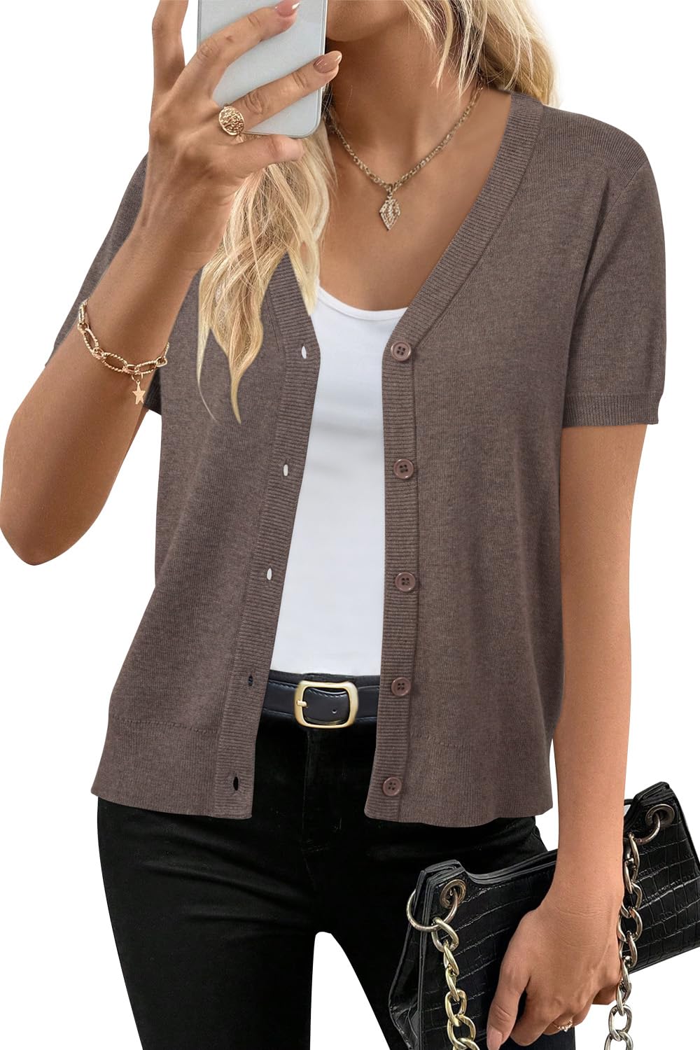 Arach&Cloz Wool-Blend Workday Cardigan — product image 8