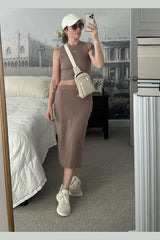 Through 2 Piece Sets Early Fall Tank Top and Midi Skirt