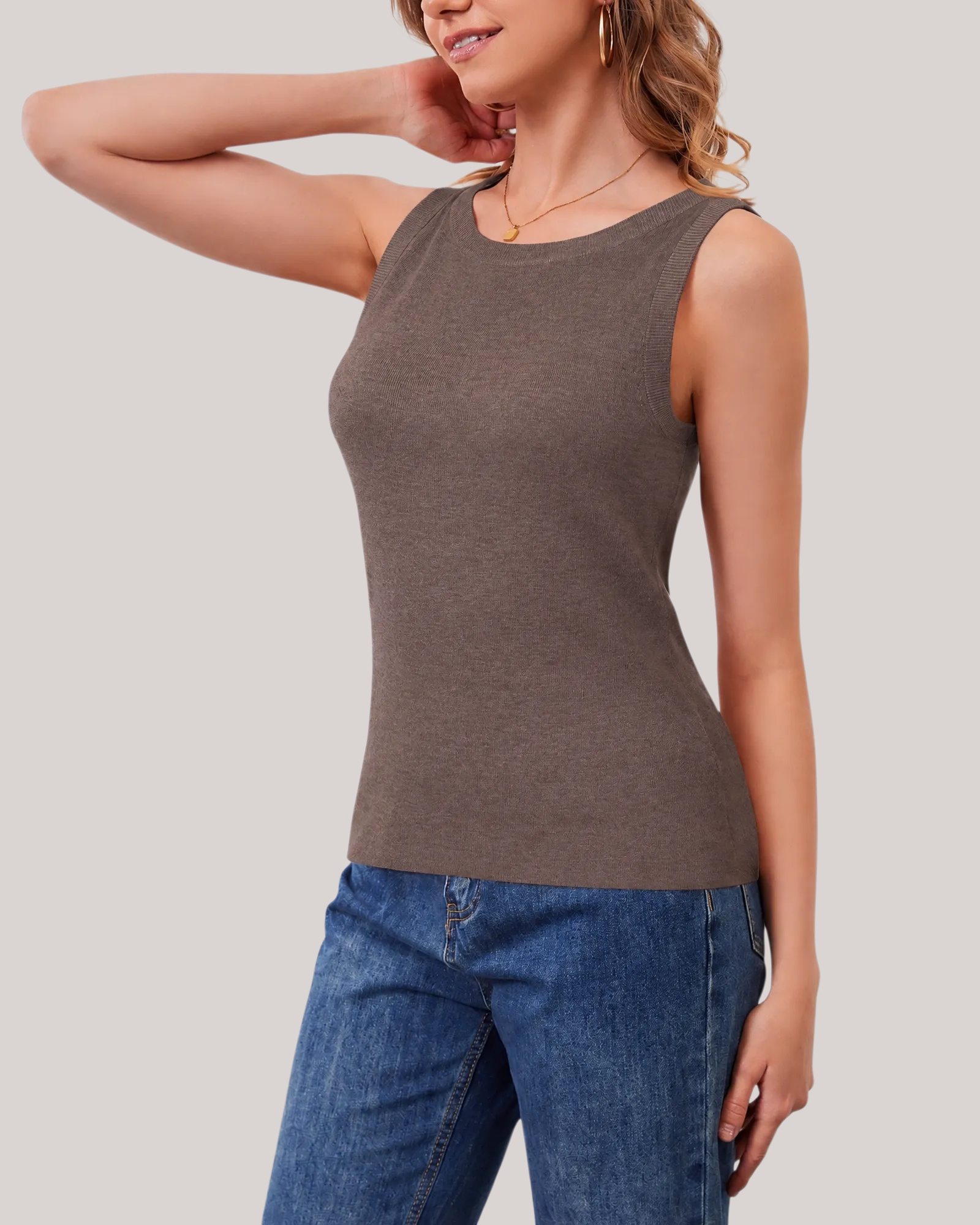Arach&Cloz Wool-Blend Workday Tank Top