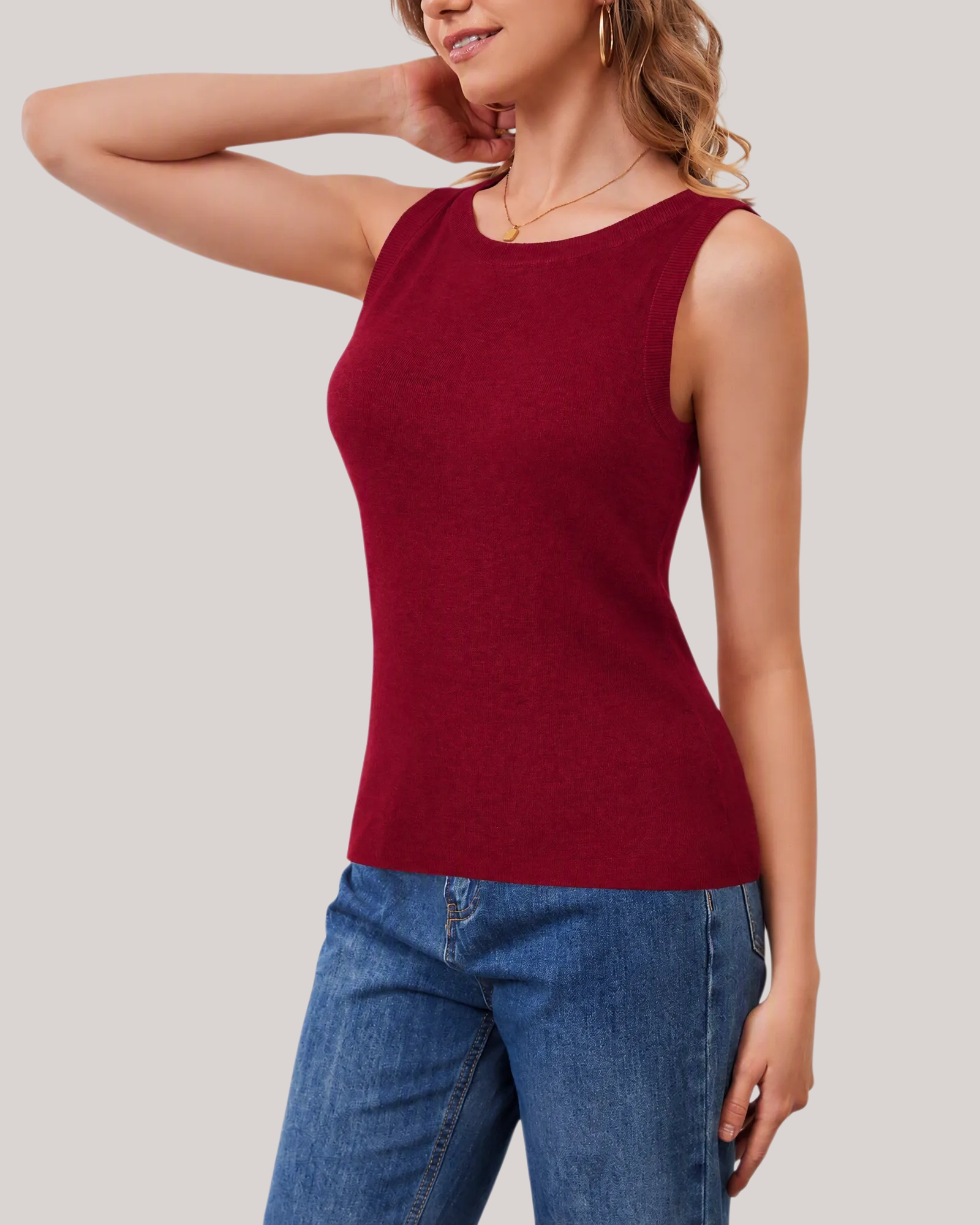 Arach&Cloz Wool-Blend Workday Tank Top