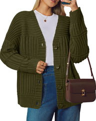 Arach&Cloz Women's Wool Blend Chunky Knit Winter Cardigan Sweaters