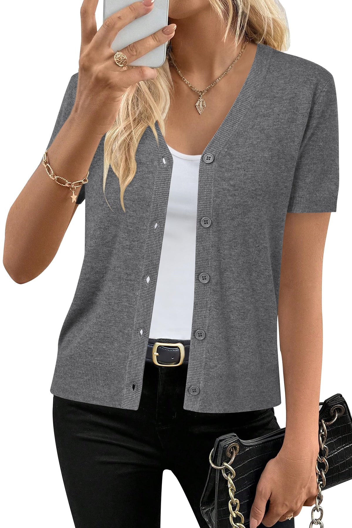 Arach&Cloz Wool-Blend Workday Cardigan — product image 7