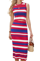 Through 2 Piece Sets Early Fall Tank Top and Midi Skirt