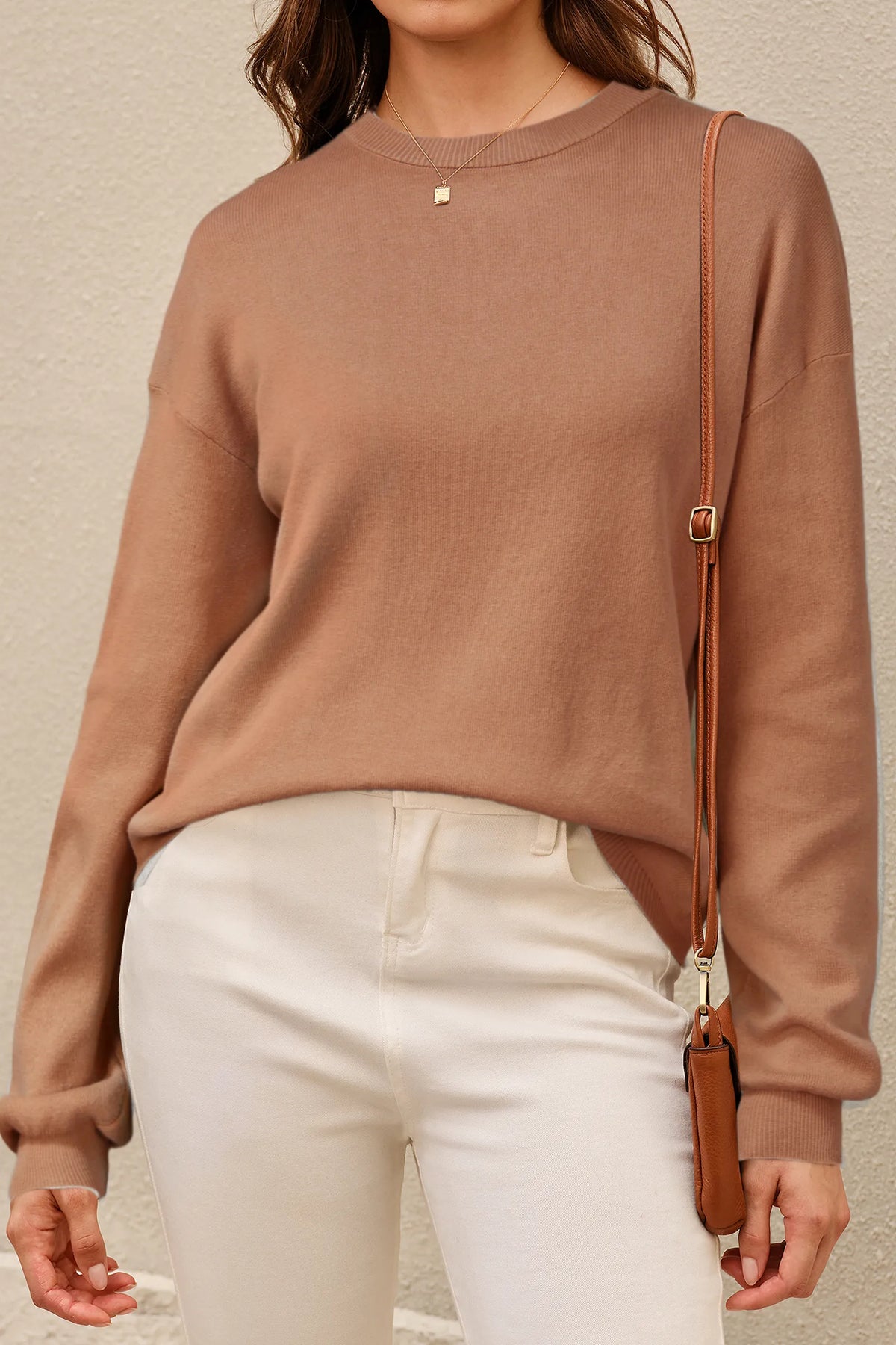 Arach&Cloz 100% Cotton Crew-Neck Relaxed-Fit Knit Top — product image 24