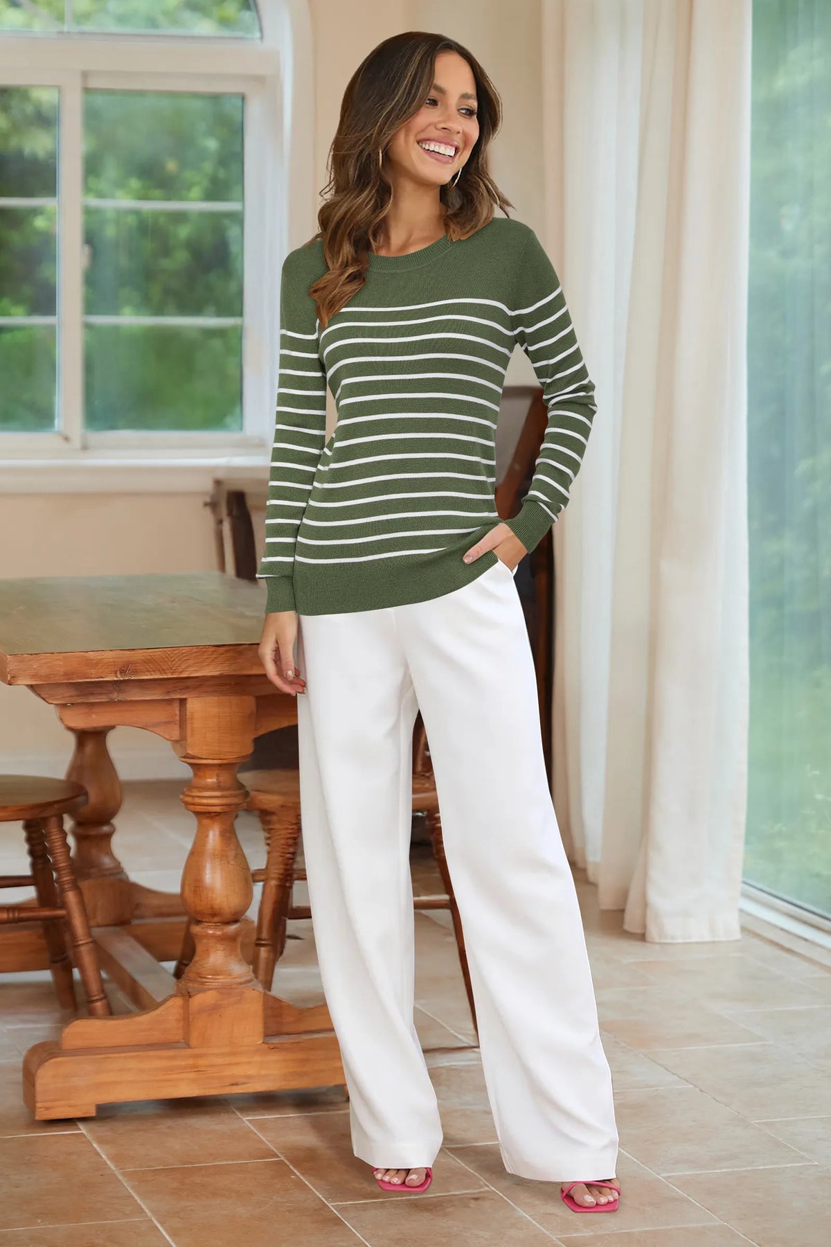 Arach&Cloz Wool-Blend Crew-Neck Pullover — product image 84