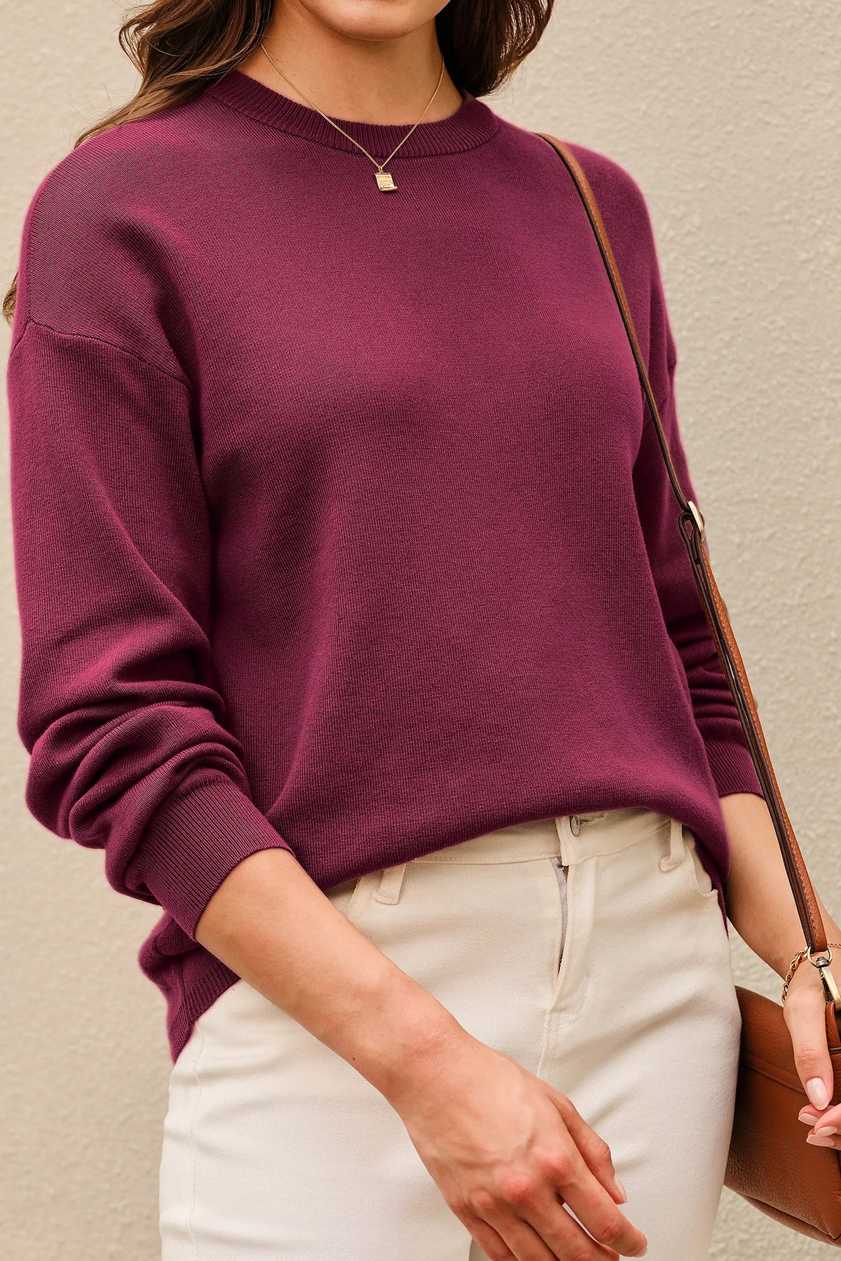 Arach&Cloz 100% Cotton Crew-Neck Relaxed-Fit Knit Top — product image 3