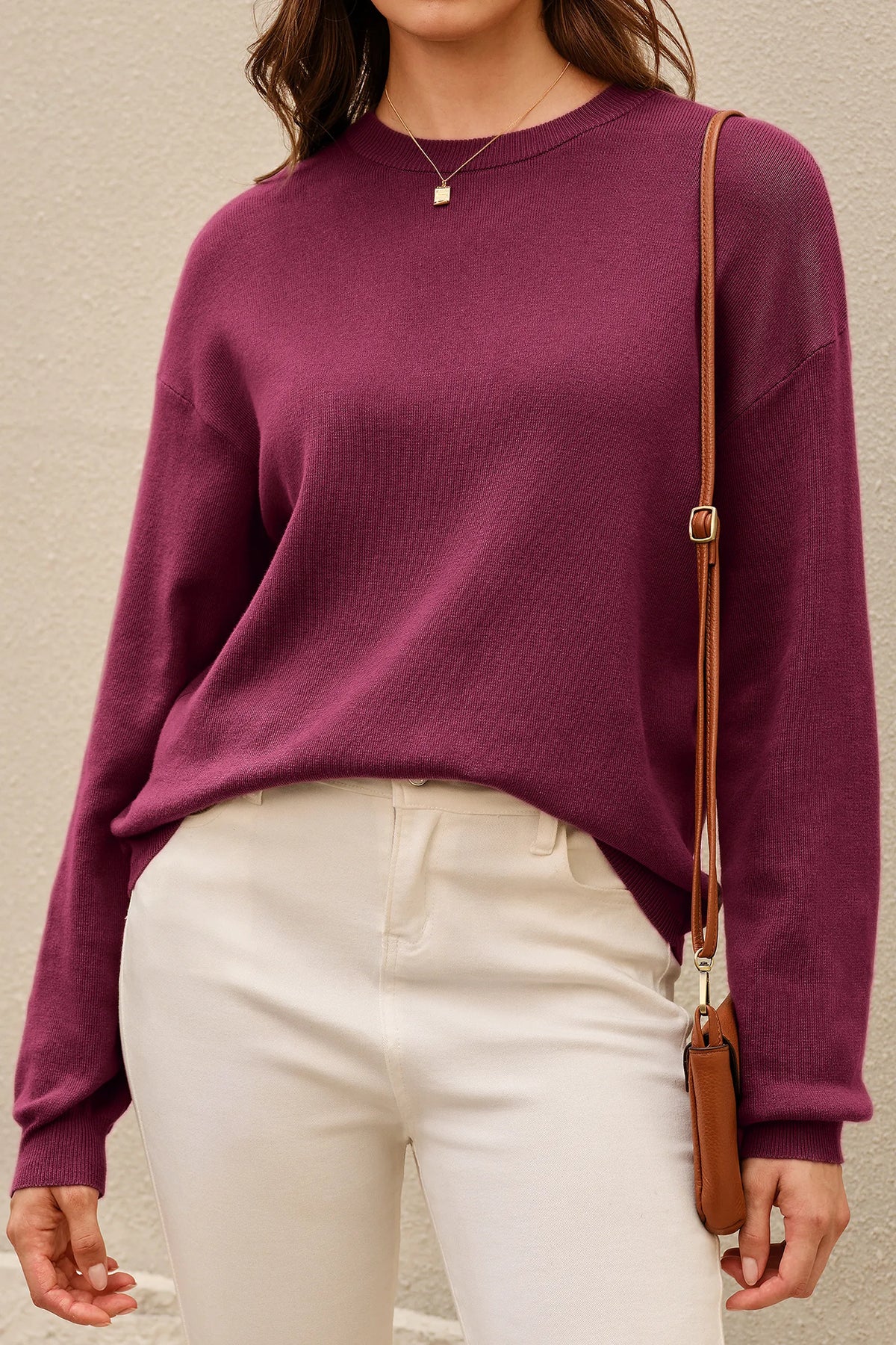 Arach&Cloz 100% Cotton Crew-Neck Relaxed-Fit Knit Top — product image 5