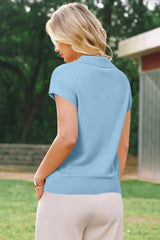 Arach&Cloz Women's Wool Blend Cap Sleeve Polo Sweater Vest(2026)