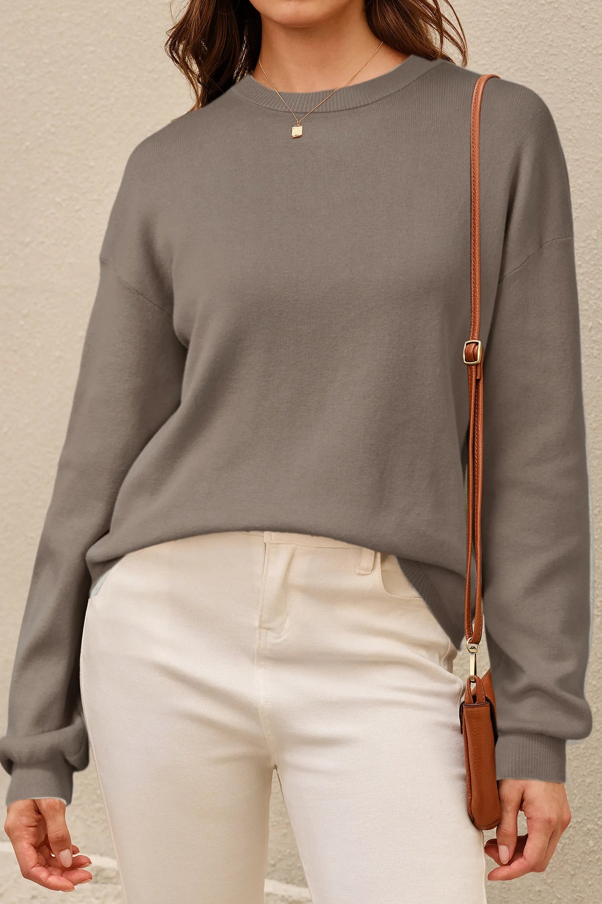 Arach&Cloz 100% Cotton Crew-Neck Relaxed-Fit Knit Top — product image 20