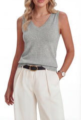 Arach&Cloz Women's Wool Blend Slim Fit Double V-Neck Vest (2026)